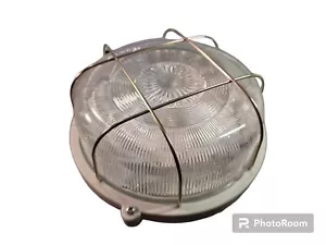 RZB 501000.009 RUNDLEUCHTE GRAU KUNSTSTOFF GLAS METALLGITTER E27 MAX 100W NEU - Bild 1 von 3