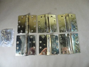 6 Hager Heavy Duty Brass Door Hinges 4 1/2" x 4 1/2" Used - Picture 1 of 5