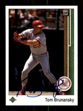 1989 Upper Deck #272 Tom Brunansky AUTOGRAPHED!!! Cardinals 545322