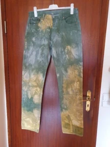 Levis Levi Strauss 501 W36 L36 Herren Batik Jeans Hose grün-gelb Vintage Knöpfe - Bild 1 von 12