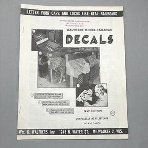 Walthers H & O Gauge Model Train Railroad Decal Catalog 1959 Keene's Shop DC - Picture 1 of 7