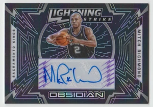 2020-21 Obsidian Mitch Richmond Lightning Strike Electric Etch Purple Auto 18/75 - Picture 1 of 2