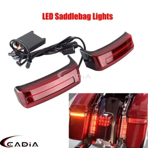 Alforja LED Luces de giro de freno Bolsas de sillín para Harley Touring Glide 2014-UP - Imagen 1 de 12