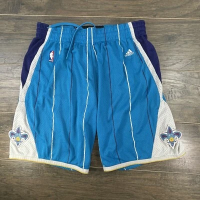 Vintage Adidas New Orleans Hornets Shorts Large NBA Away Mesh Basketball -READ - Image 1 of 4