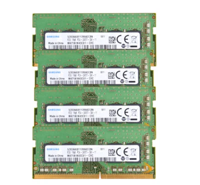 Samsung 32 GB DDR4 RAM 4X 8GB RAM PC4 2400T 471A1K43CB1 CRC SODIMM Laptop Memory - Image 1 of 4