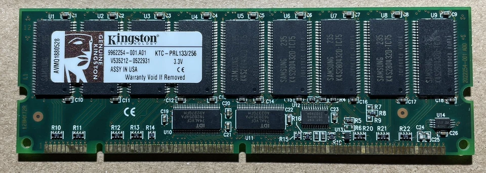 1x KINGSTON KTC-PRL133/256 PC133 256MB ECC REG 168pin - FOR SERVER - Image 1 of 1