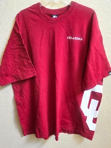 Team Starter T Shirt Mens XL Red Univ Of Oklahoma Sooners Big OU Logo On Side - Picture 1 of 9