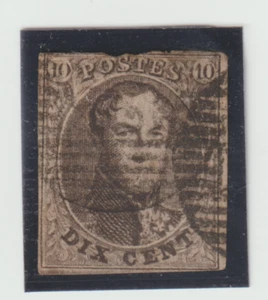 Belgium Scott # 10 Used 4 Margins 20 centimes King Leopold I ,1849 - Picture 1 of 1