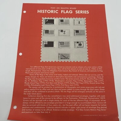 Vintage 1968 6¢ Historic Flag Commemorative Postage Stamp Series FDC Advertising - Image 1 of 4