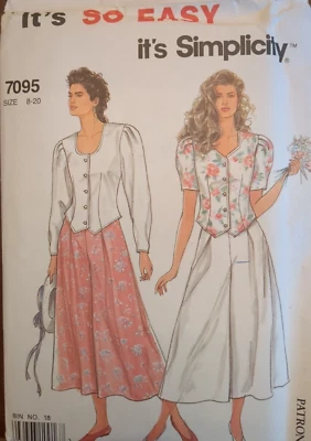 Simplicity Sewing Patterns Vintage Size 8-20 Women's # 7095 - Image 1 of 4