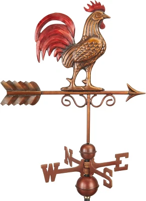 Bantam Red Rooster Weathervane 1975RED - Pure Copper Hand Finished Multi-Color P - Image 1 of 4