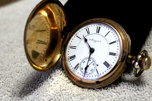 Elgin 249 Grade Model 4 18s 17j 1901 Hunter Case Lever Set läuft Taschenuhr - Bild 1 von 7