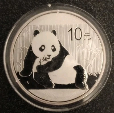 2015 Chinese Silver Panda Coin 10 Yuan RMB 1 oz 999 in Original Capsule GEM 熊猫银币 - Image 1 of 2
