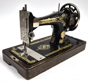 Máquina de coser Singer 1936 28K manivela manual vintage - estuche de madera curvada - funciona - Imagen 1 de 11