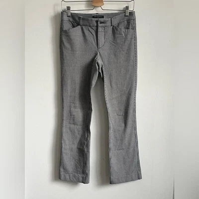 Banana Republic Sloan negro y blanco pata de gallo pantalones acampanados talla 2 elásticos Foto 1 de 4