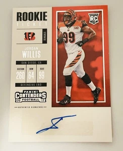 Boleto de novato Panini Contenders 2017 automático Jordan Willis RC #137 Bengals - Imagen 1 de 2