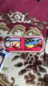 Myrtle Beach SC Keychain Keyring Palm Tree Beach Scene Souvenir - Picture 1 of 1