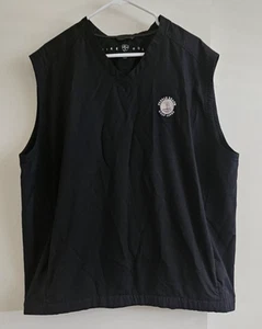 Nike Golf Mens Wind Vest V-Neck Elastic Waist Pullover Zip Pockets Black Size xL - Picture 1 of 7