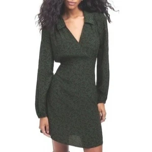 Madewell Long-Sleeve Mini Shirtdress In Floral Green Print Size 8 Womens Dress - Picture 1 of 17