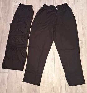 Lot Of 6 Medium Pinnacle B35 Black Polyester Unisex Comfort Fit Chef Pant - Picture 1 of 9