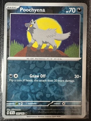 Poochyena 105/162 Reverse Holo Common SV05: Temporal Forces NM - Image 1 of 2