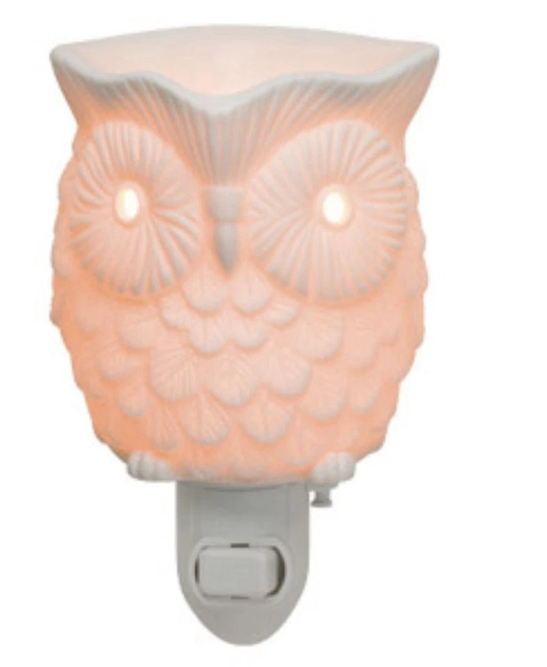Autumn Fall Ceramic White Whoot Owl Mini Scentsy Warmer New In Box NIB Plug In - Image 1 of 1