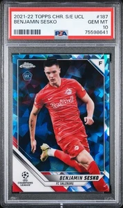 2021/22 Topps Chrome Sapphire UEFA Benjamin Sesko RC Rookie #187 - PSA 10 - Bild 1 von 2