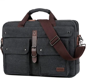 Stilvolle 17 Zoll Canvas Laptoptasche Messenger Bag Aktentasche Vintage Crossbody S... - Bild 1 von 7