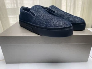 Scarpe da uomo Giorgio Armani nuove con etichette 725 $ tessuto jeans navy taglia 8 US / 41 IT / 7 UK - Foto 1 di 12
