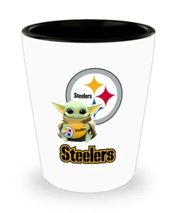 Pittsburgh STEELERS Baby Yoda Cute STEELERS Shot Glass Christmas Gift - Picture 1 of 3