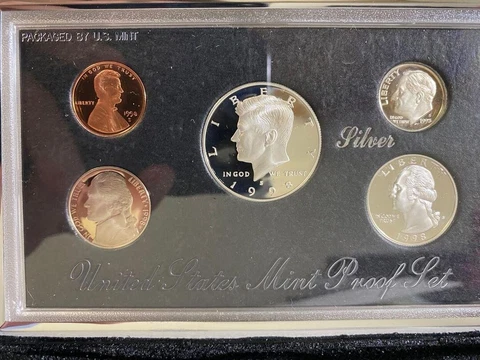 1998 U.S. Mint Premier Silver Proof Set W/ Box & COA Cover