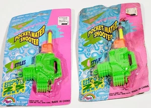 2 Vtg Recoil Pump Pocket Water Shooter Kids Toy New In Package Agglo No.9468 - Picture 1 of 15