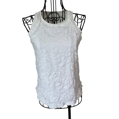 Sofibella Girls Size Large 10/12 Tennis White Layered Athletic Tank - Image 1 of 4