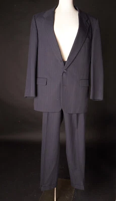 Traje vintage de 2 piezas a rayas azules de los años 90 Foto 1 de 4