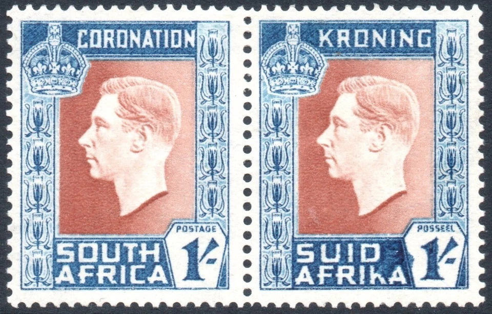 África do Sul 1937 1s Coroação, HÍFEN OMITIDO, SG.75a, perfeito estado, gato. £80 - Imagem 1 de 1