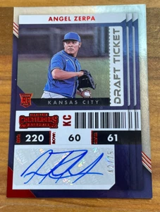 2022 Chronicles Angel Zerpa Contenders Biglietto Bozza Rosso Auto #42/75 Spedizione Gratuita - Foto 1 di 3