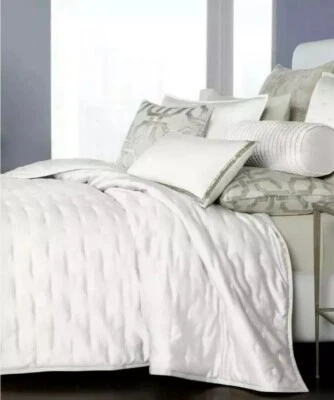 Hotel Collection Fresco Quilted King Coverlet Sage/Ivory. Brand New! - Image 1 of 4