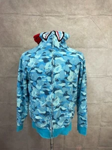 A Bathing Ape World Gone Mad Men's Blue Multicolor Full Zip Hooded Jacket Sz XL - Picture 1 of 10