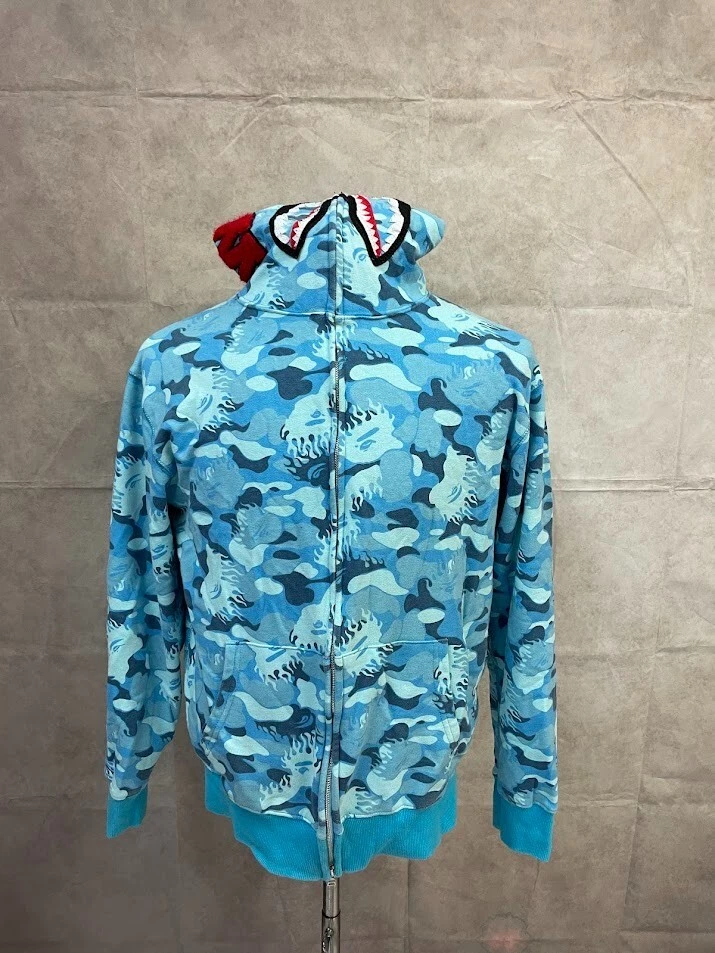 A Bathing Ape World Gone Mad Men's Blue Multicolor Full Zip Hooded Jacket Sz XL - Image 1 of 4
