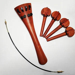 4/4 clavijas para cuello de ébano madera roja palo de rosa con sintonizador fino + línea final - Imagen 1 de 3