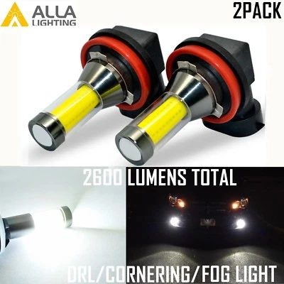 Alla Lighting H8 LED Driving Fog Light,Cornering,DRL Running Lamp 6000K White,2x - Image 1 of 4
