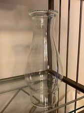 Clear Glass Beaded Top Hurricane Shade Oil Lamp Or Candle Holder 3" Fitter