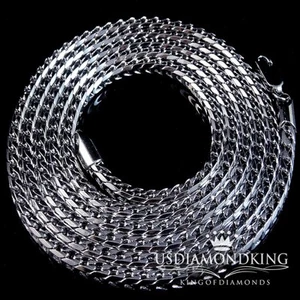 WHITE GOLD FINISH MENS WOMENS HIGH QUALITY 40 INCH FRANCO NECKLESS CHAIN 4MM - Picture 1 of 6