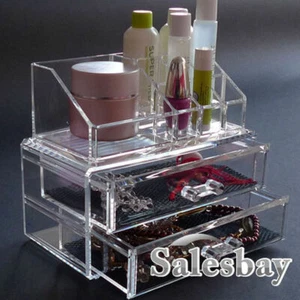 Makeup Cosmetic Organiser Organizer Drawers Jewellery Box Storage Clear Acrylic - Picture 1 of 8