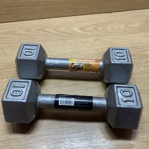 Cap 10lb. Cast Iron Hex Dumbbell Weights Lot Of 2 - Picture 1 of 6