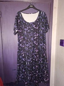 CHEEKY LITTLE MAGPIE..BLACK PURPLE DRESS...EXTRA LARGE. - Picture 1 of 3