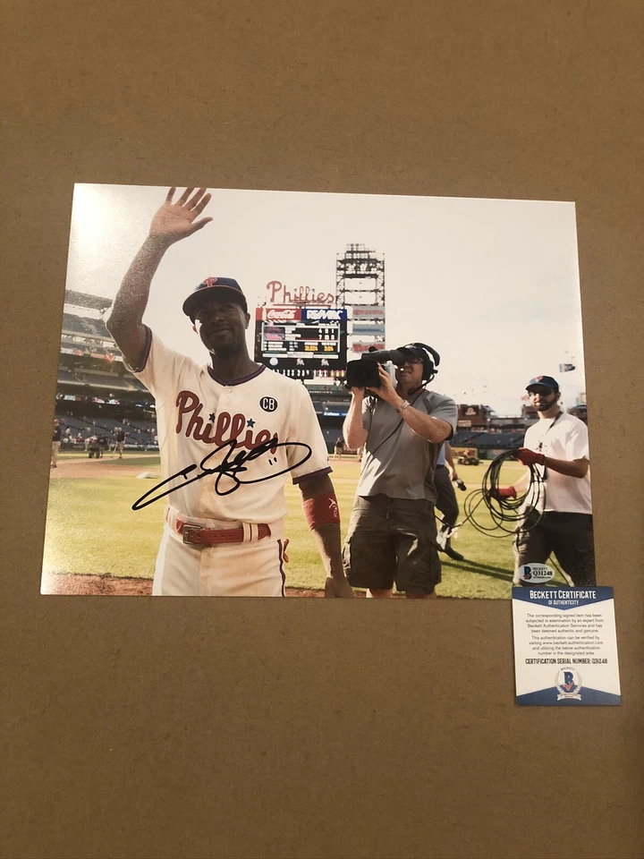 Jimmy Rollins Signed 11x14 Photo Philadelpia Phillies MLB STAR w/ BAS COA! - Image 1 of 1