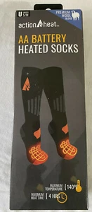 Action Heat AA Battery Heated Socks Unisex S/M wool blend new - Picture 1 of 11