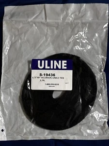Uline S-19436 Black Hook and Loop Closure One Wrap Cable Ties 1/2" X 8" Velcro - Picture 1 of 5