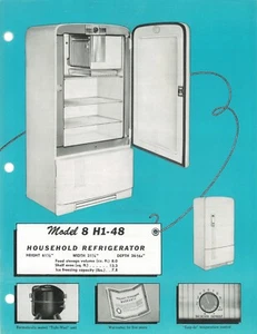 IH International Harvester 8H1-48 Refrigerator Sales Specs Brochure Household - Picture 1 of 6